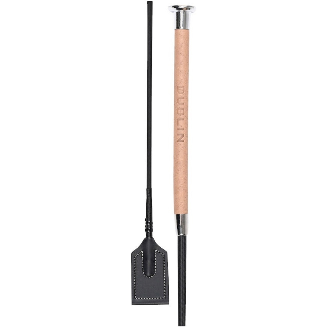 2025 Dublin Fancy Stitch Leather Dressage Whip 1022178 - Brown